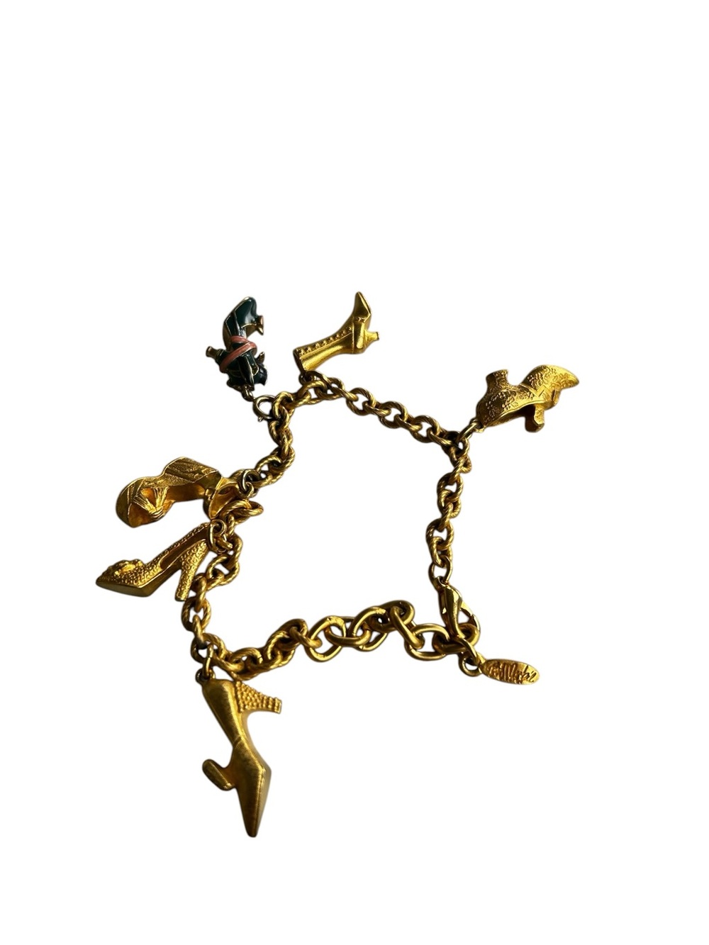 Vintage Bob Mackie Gold Charm Link Bracelet - Women's Gold Charm Bracelet - Picture 9 of 9